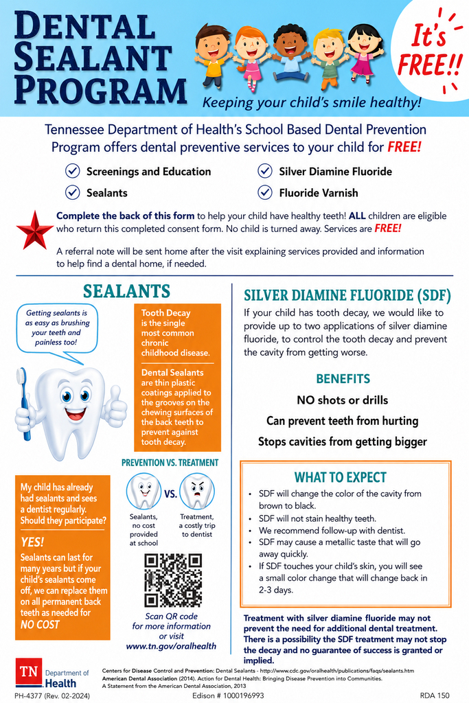Dental Sealant Program Flyer