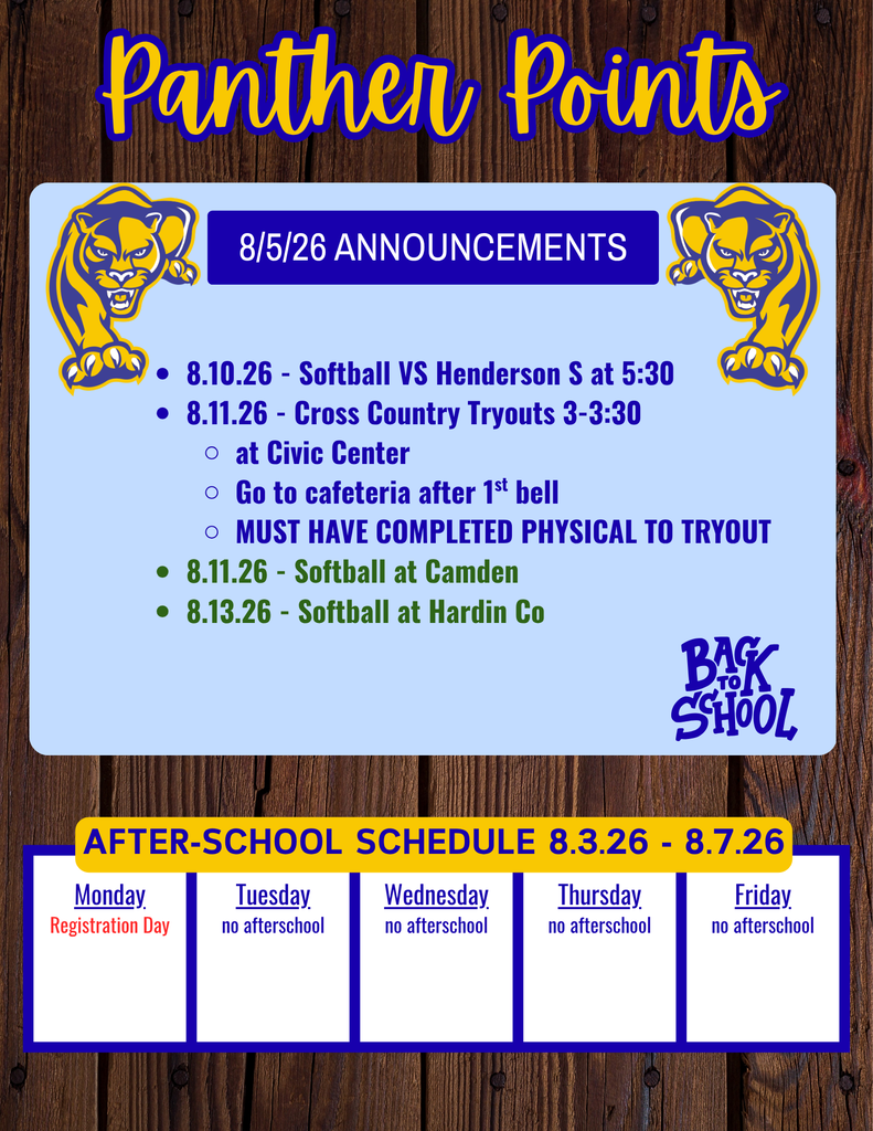 Panther Points Announcement for 8/5/26