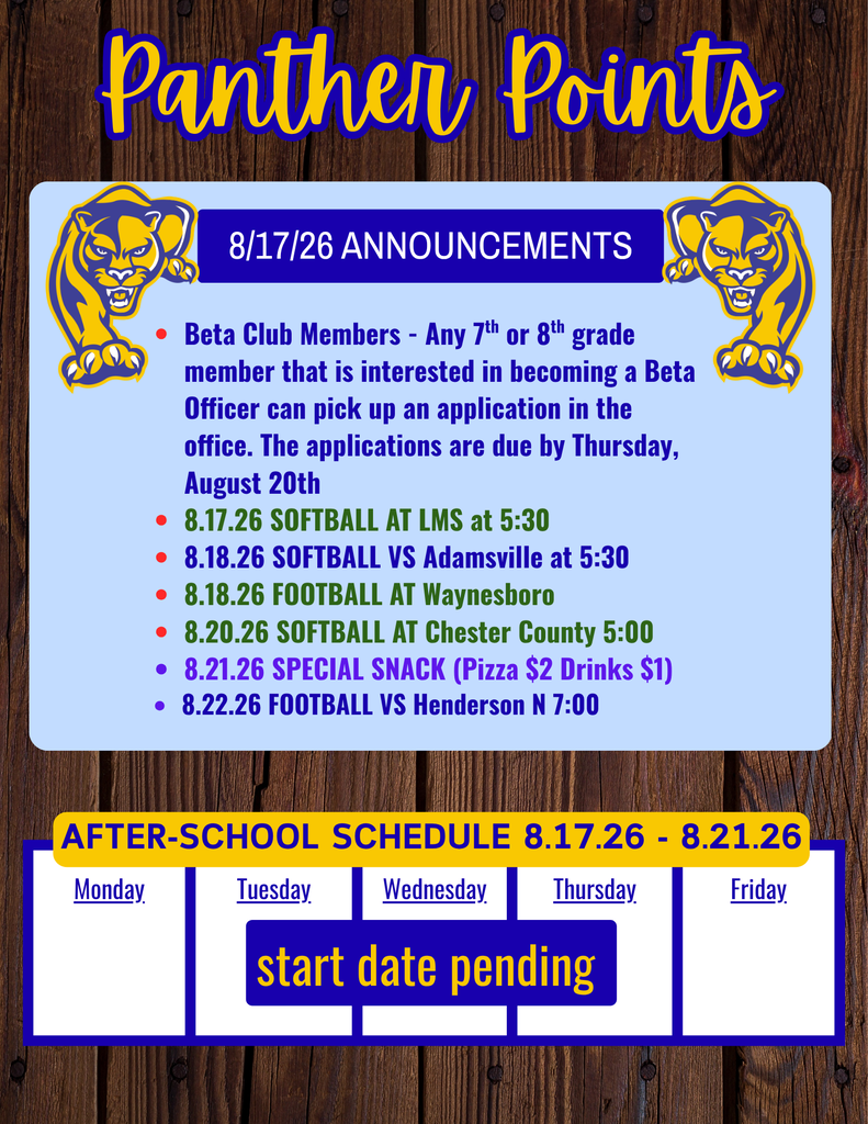 Panther Points 8/17/26