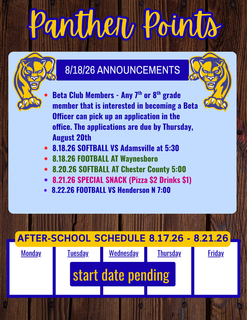 Panther Points 8-18-26