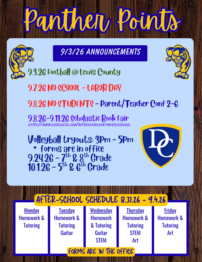 Panther Points 9-3-26