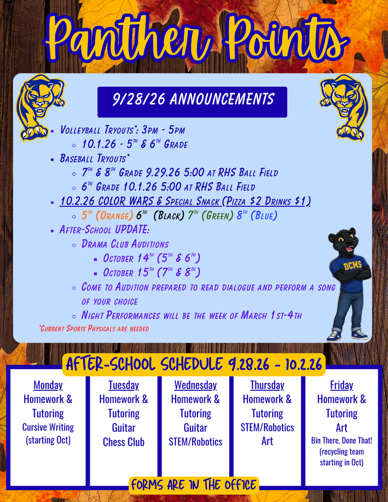 Panther Points 9-28-26