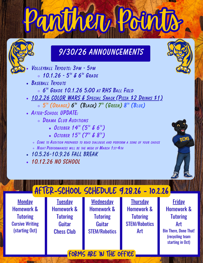 Panther Points 9-30-26