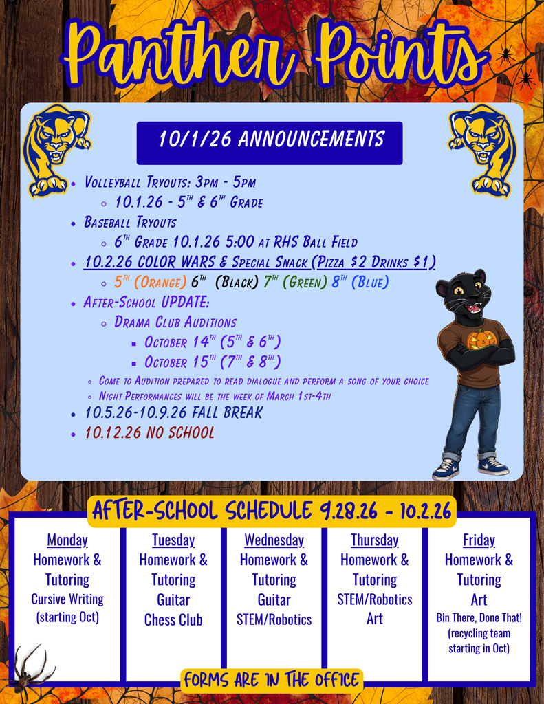 Panther Points 10-1-26