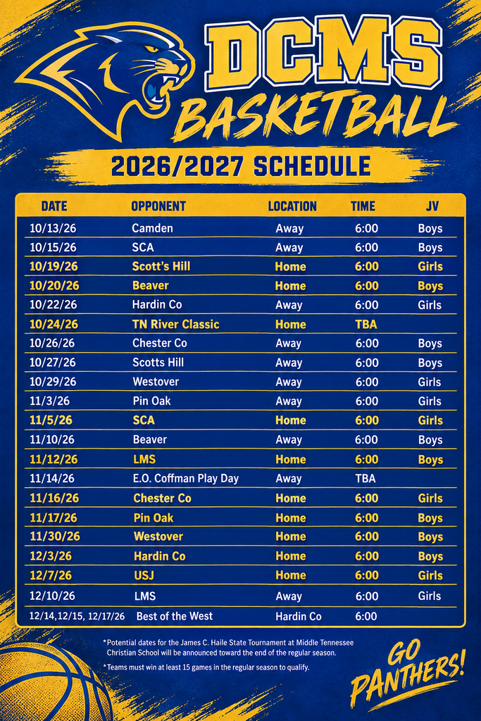 2026-2027 Basketball Schedule