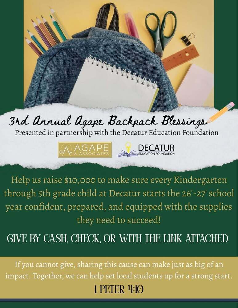 Flyer for the School Supply Drive