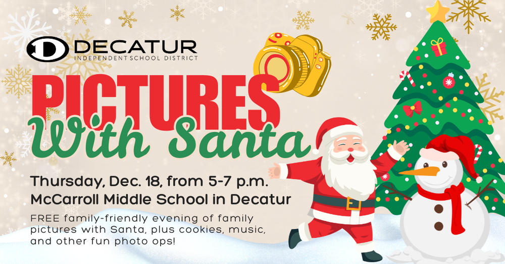 FREE family-friendly evening of family pictures with Santa, plus cookies, music, and other fun photo ops for the entire family!