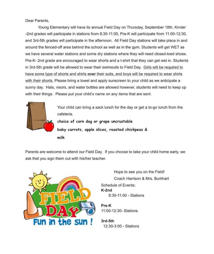 Letter from Coach Harrison