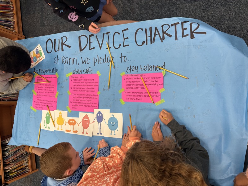 Students create a "device charter" during school