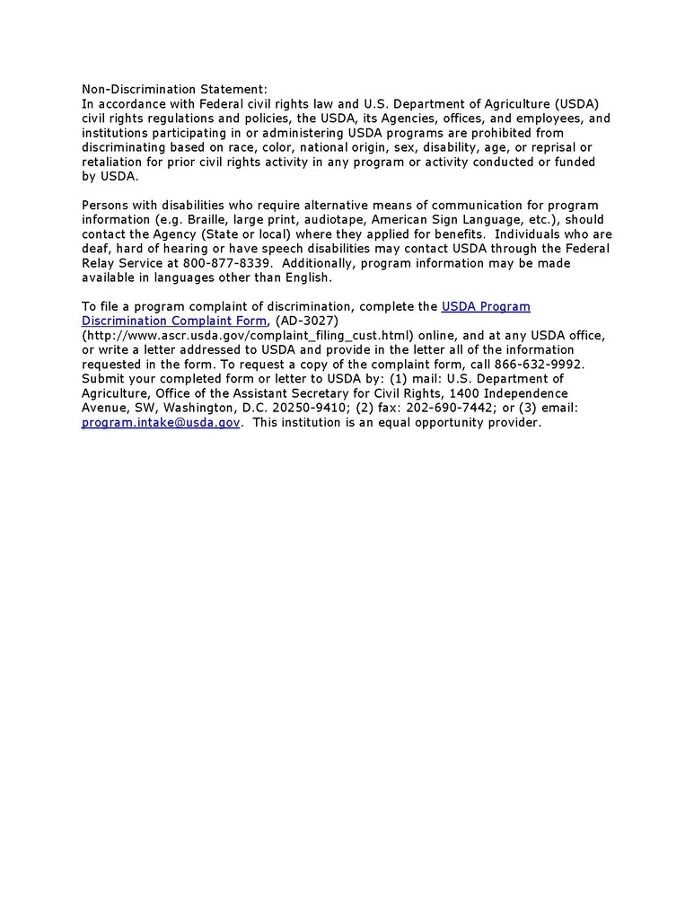 Non-Discrimination Statement