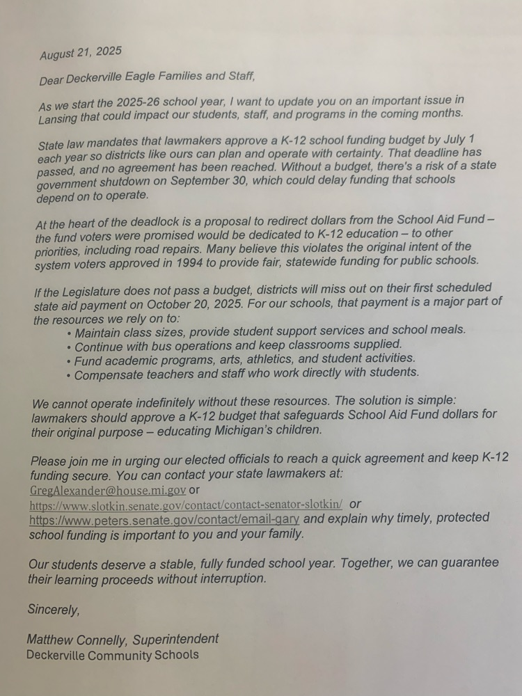 budget letter