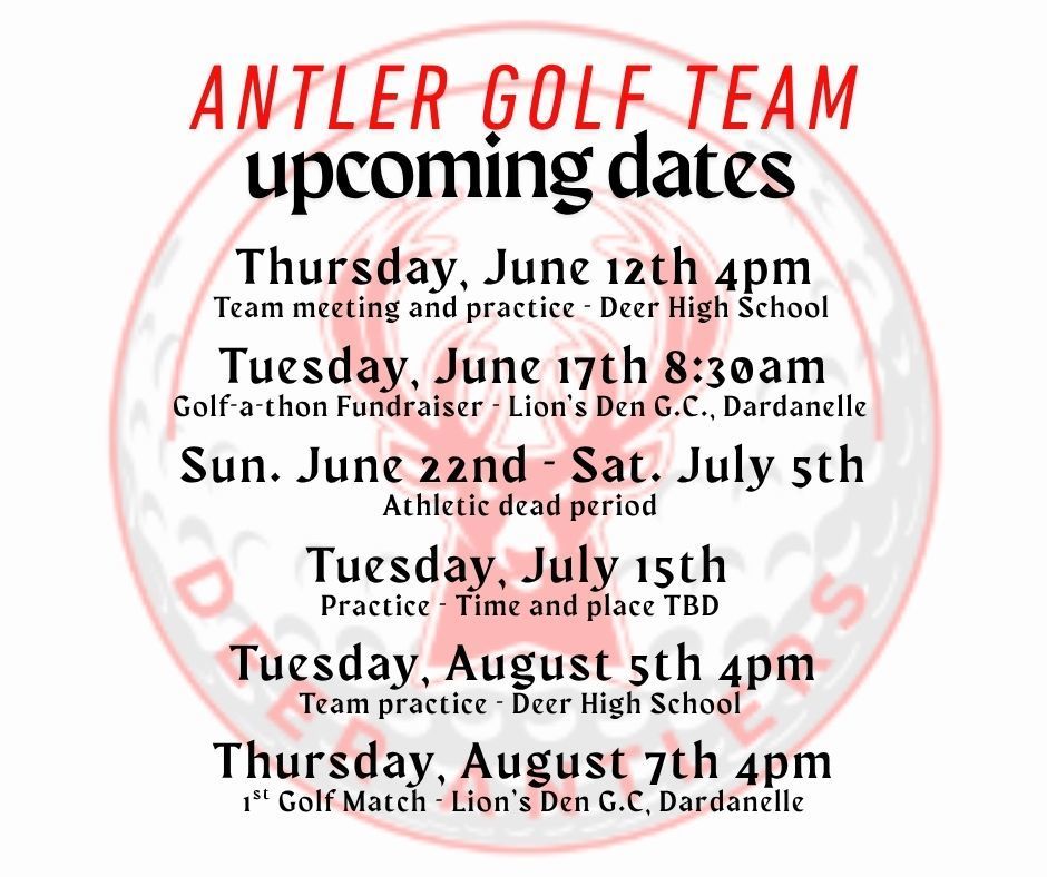 Upcoming Golf Dates