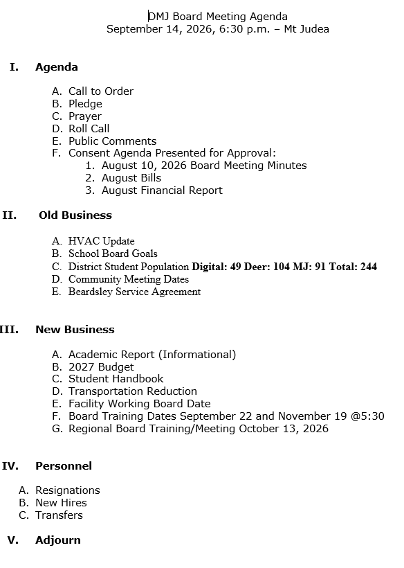 Board Agenda