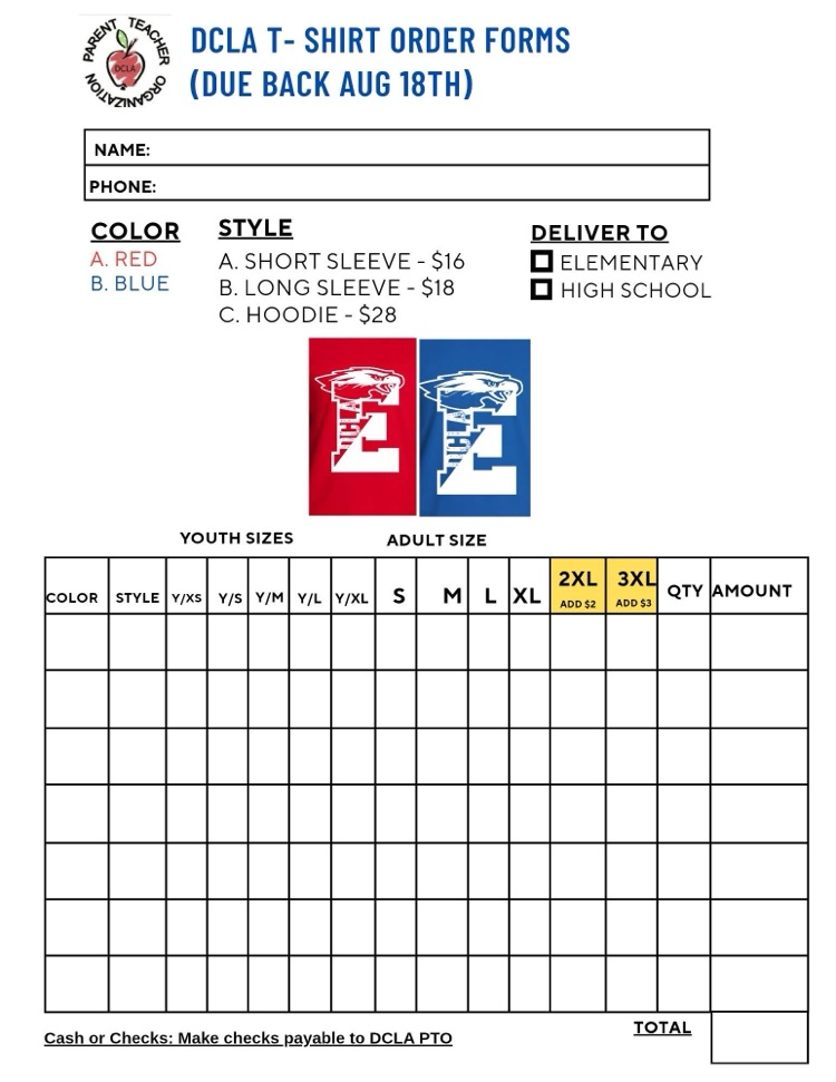 PTO SHIRT ORDERS