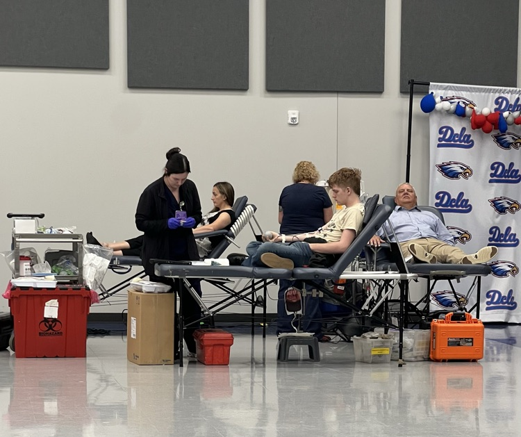 Even several of the faculty and staff members have their time and blood today!
