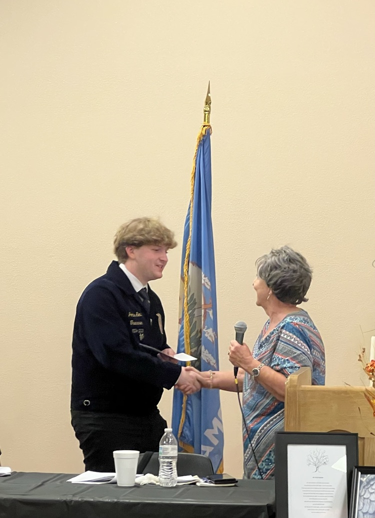 Jonas accepting recognition from the FB Women’s Group for Ag in the Classroom. 
