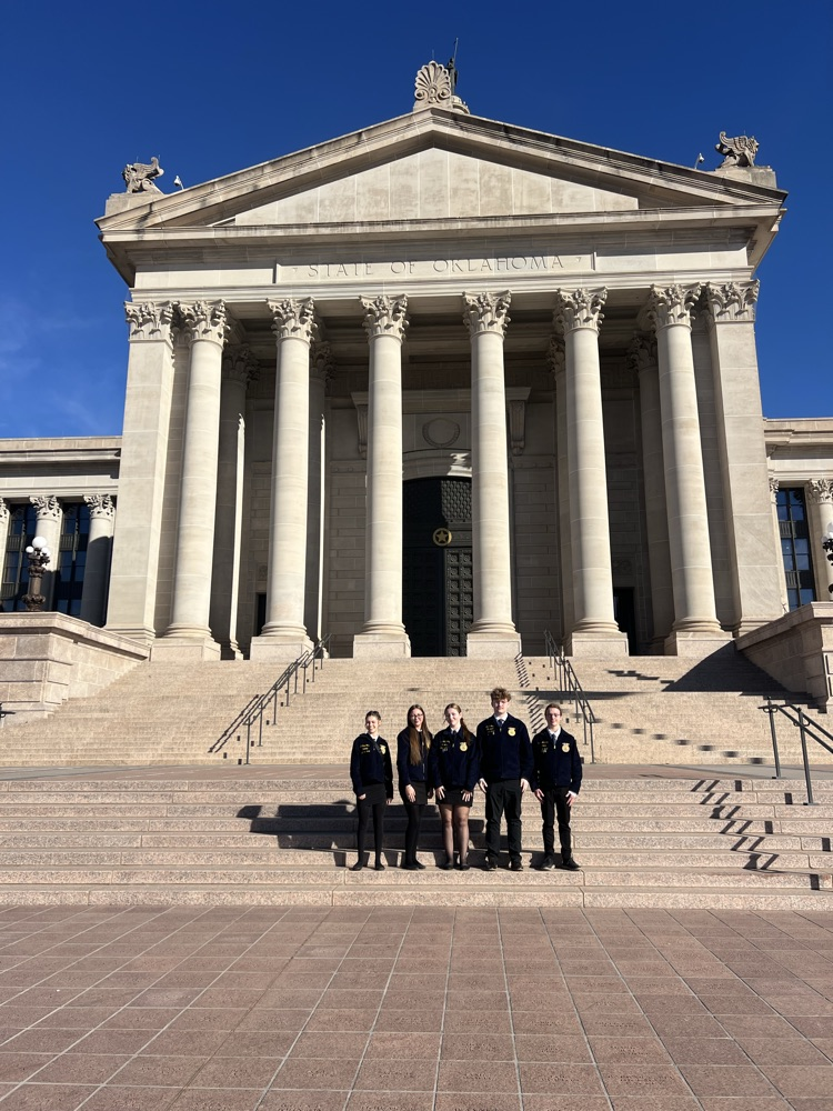 Officers in front of the Capitol. 