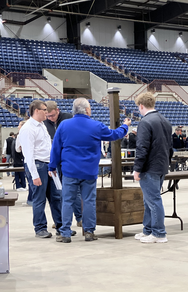 Being interviewed by the ag mechanics judges.