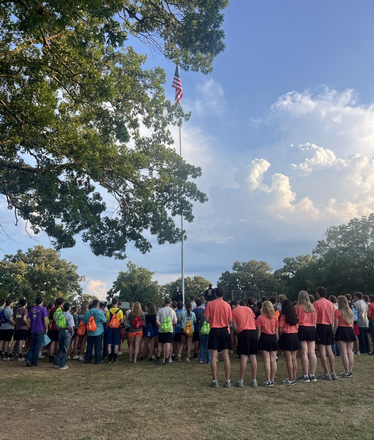 Flag ceremonies morning and night.
