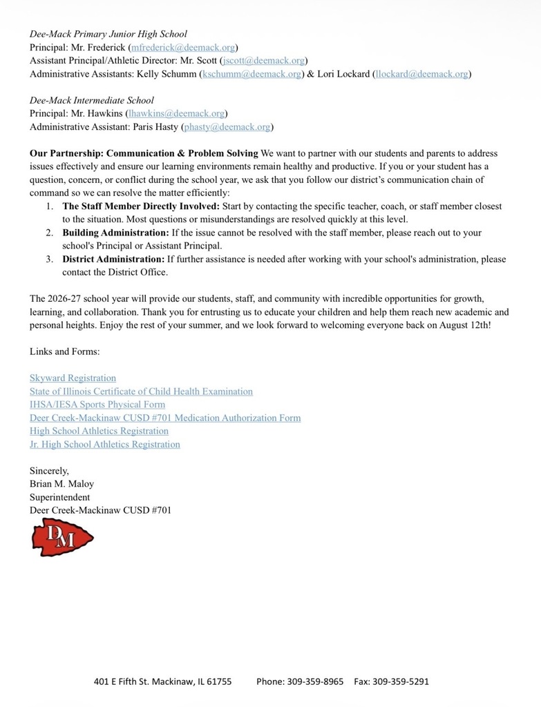 Welcome Letter Page 2