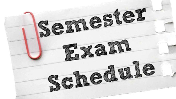 Finals Week Schedule - Semester 1
