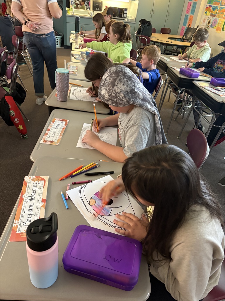 Arcadia students focused on drawing surrealist pieces. 