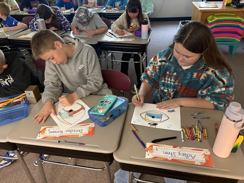 Arcadia students focused on drawing surrealist pieces. 