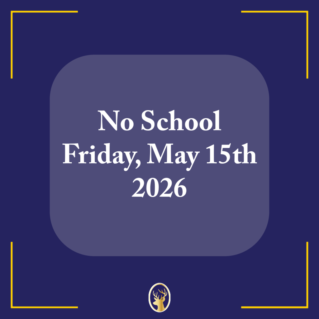 Poster showing no school for 5/15/26