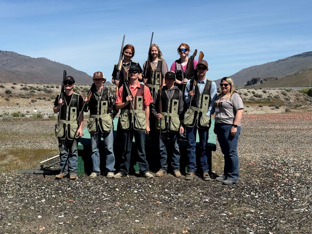 FFA Trapshooting students posing 