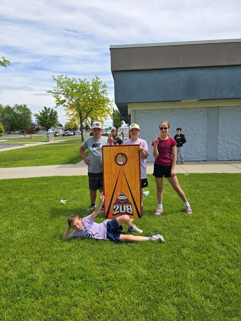 Kids at the  Arcadia Cornhole Club event
