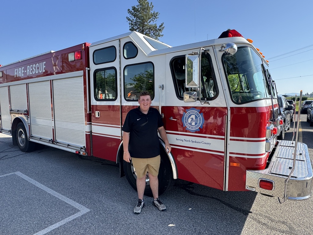 Fire Dept. 4 senior send of photos of student with the fire truck.