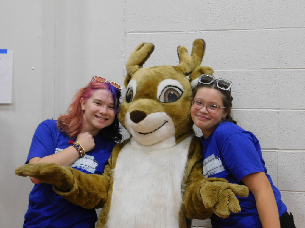 Middle School back to school assembly - students and staff having a great time!