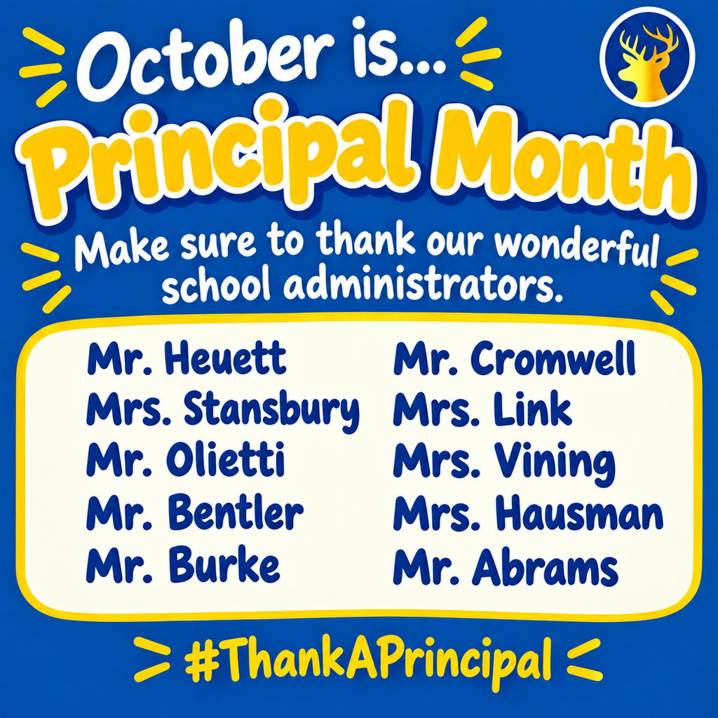 Banner thanking our principals for principal month in october