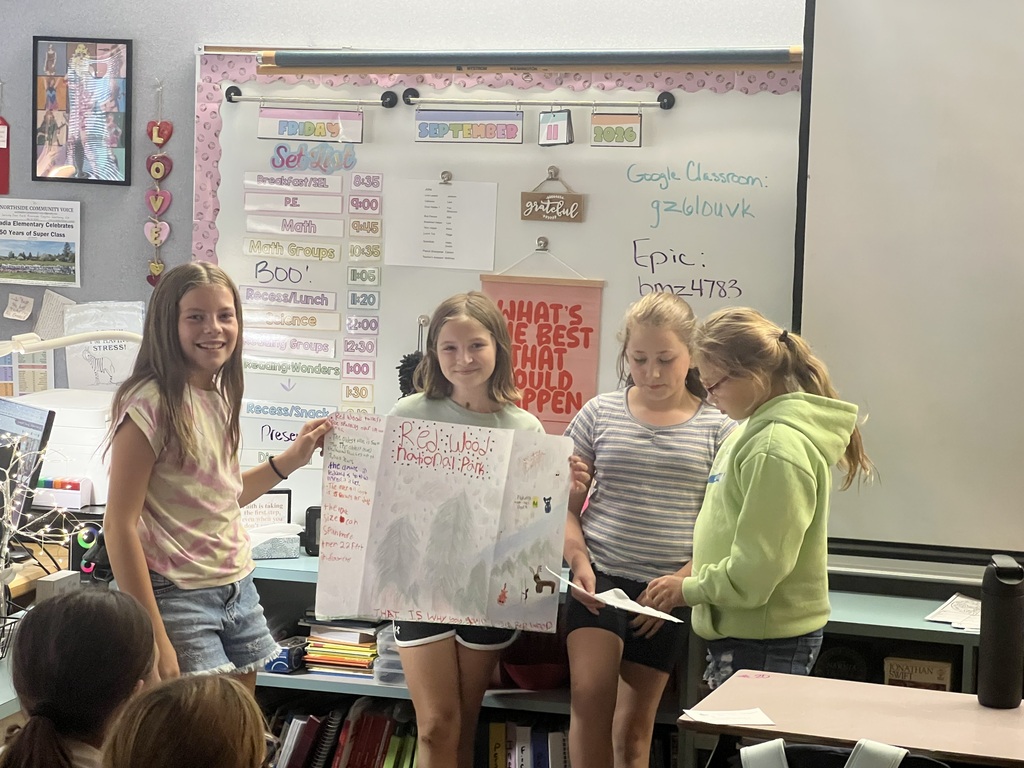 Students presenting national parks
