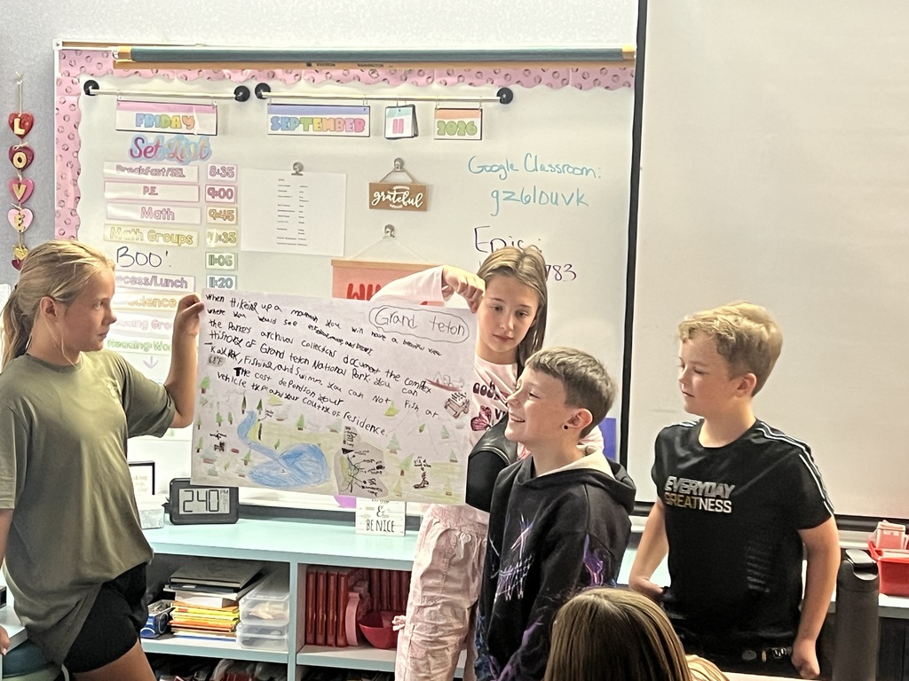 Students presenting national parks