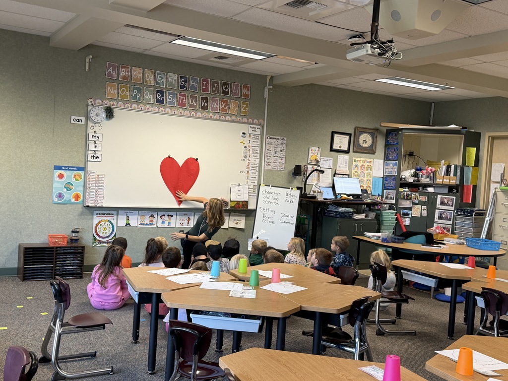 Kindergarten doing the wrinkled heart lesson