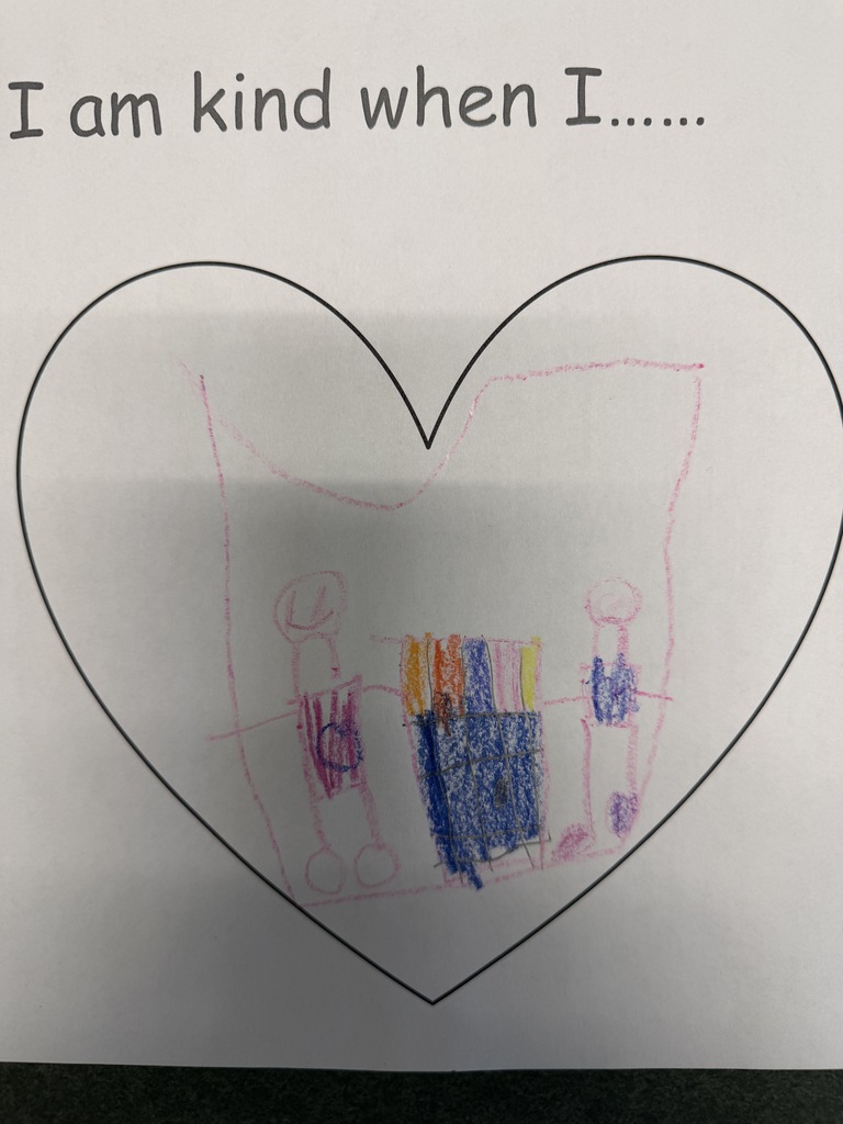 Kindergarten doing the wrinkled heart lesson