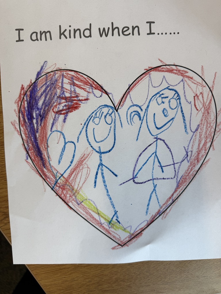 Kindergarten doing the wrinkled heart lesson