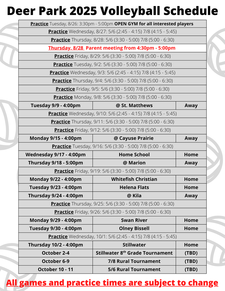 9/15 Schedule 