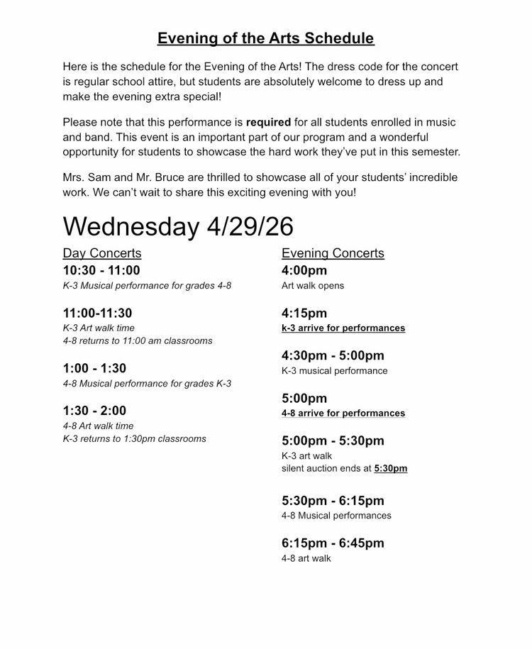 Evening of the Arts 2026