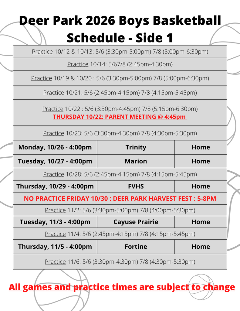 Boys Basketball Schedule