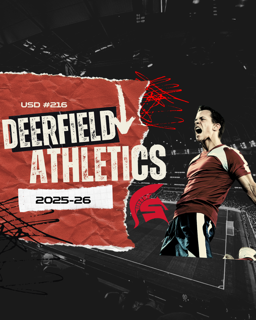 USD 216 Athletics image with logo, current year and soccer player screaming