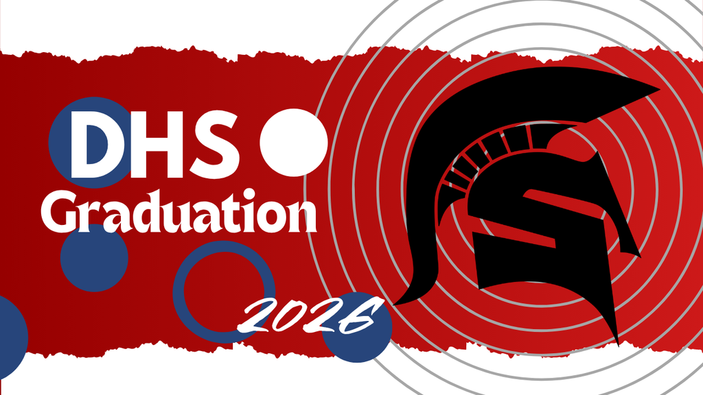 Logo image that has a black spartan logo and says DHS Graduation 2026