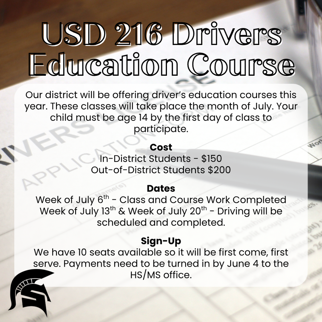 USD 216 Drivers Ed Post
