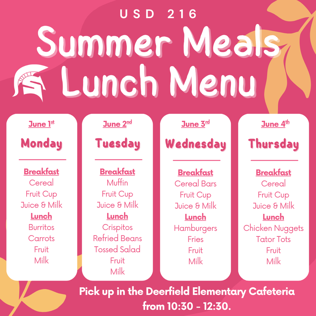 Summer Lunch Meals Menu