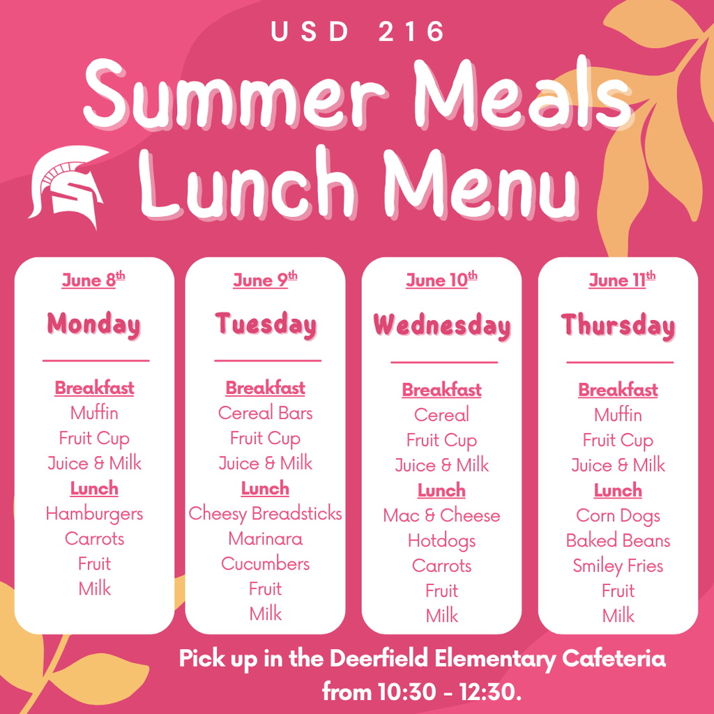 Summer Lunch Meals Menu