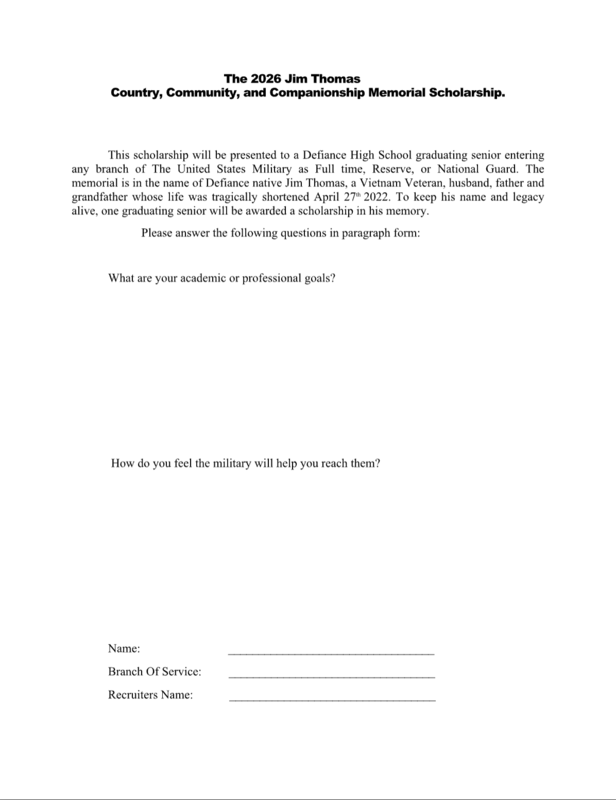 Jim Thomas scholarship