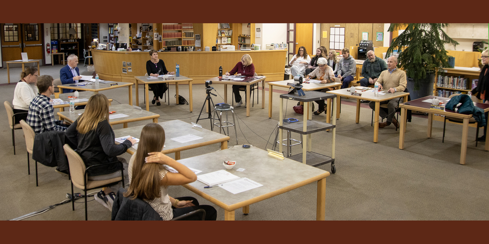 BOE at table in library