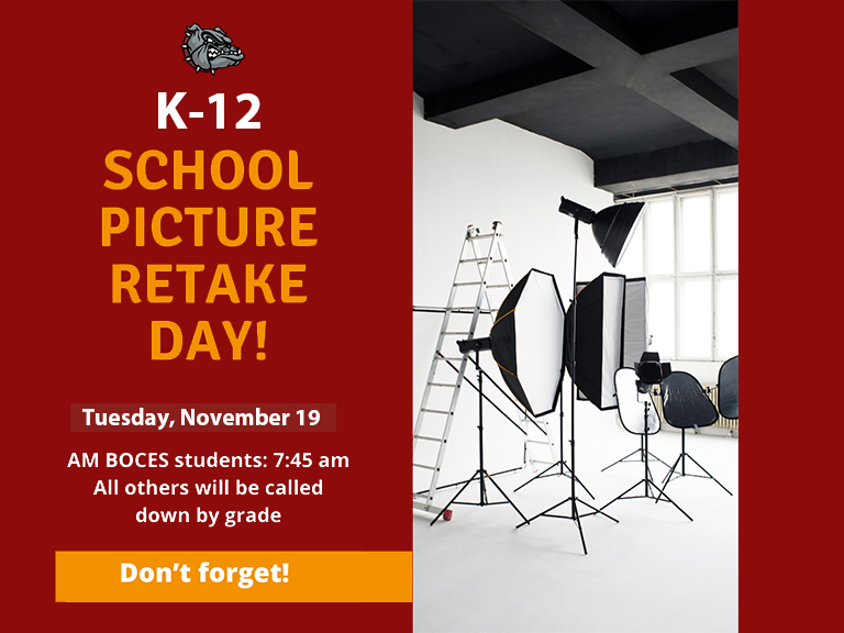 K-12 School Picture Retake Day! Tuesday, November 19