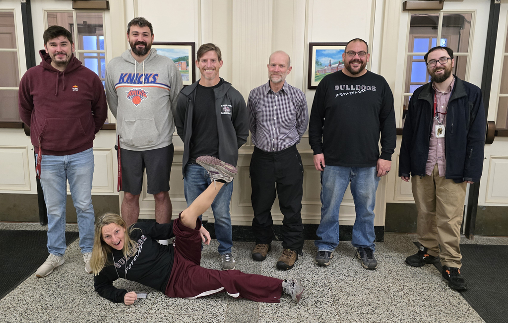 7 adults pose for No Shave November photo